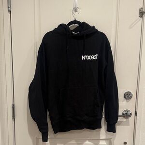 THE DSA - Men’s Black Hoodie with White Print - Size medium